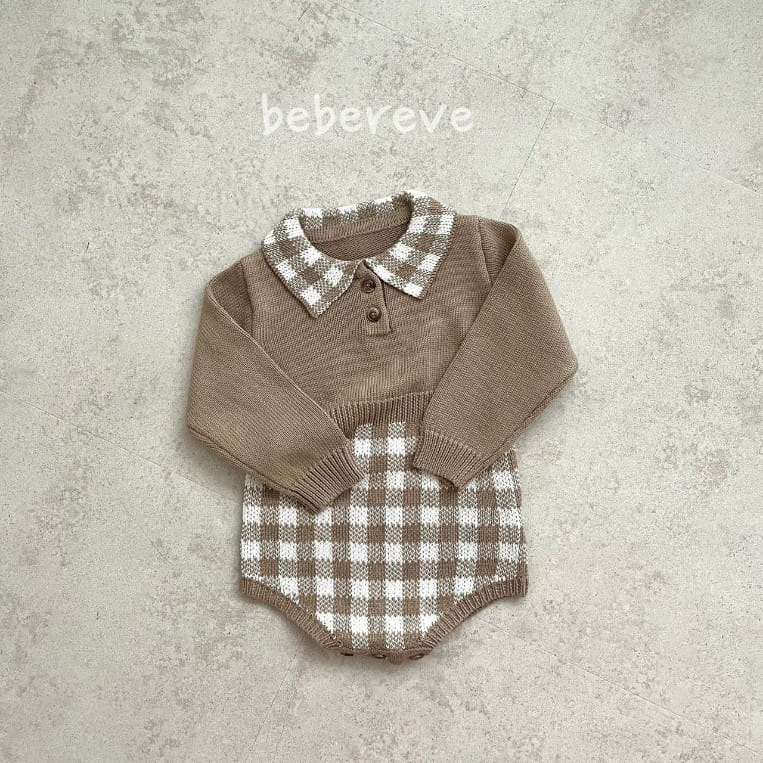 Reve Kid - Korean Baby Fashion - #babygirlfashion - Check Collar Bodysuit - 2