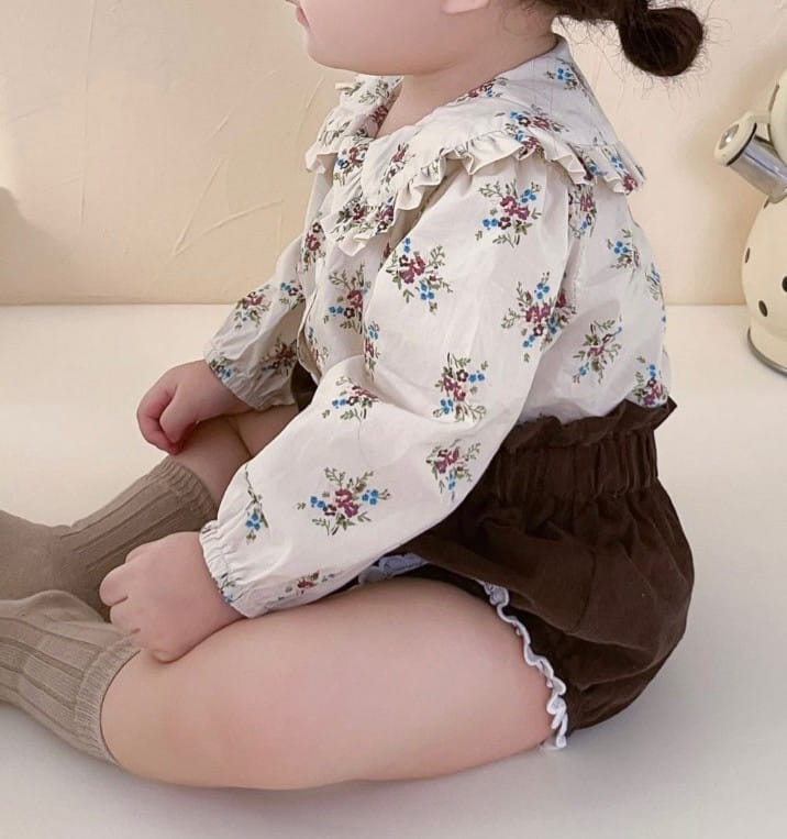 Reve Kid - Korean Baby Fashion - #babygirlfashion - Natural Flower Blouse Set - 2