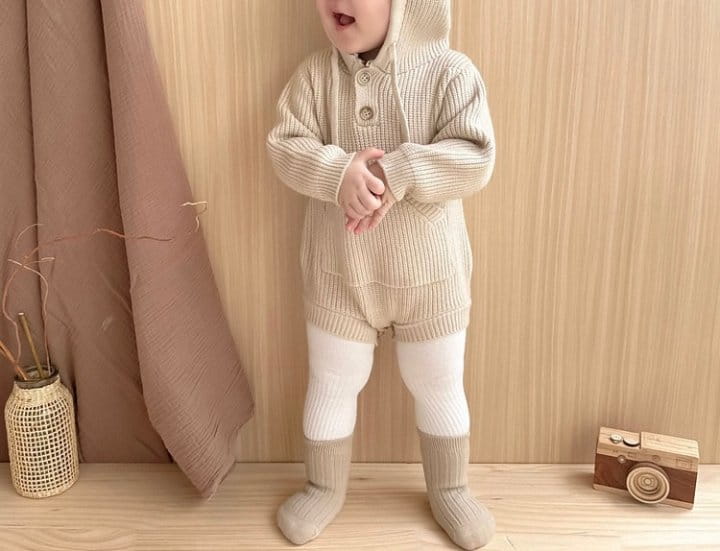 Reve Kid - Korean Baby Fashion - #babygirlfashion - Peanut Hoody Bodysuit - 2