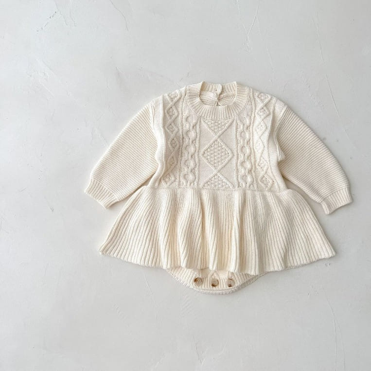 Reve Kid - Korean Baby Fashion - #babylifestyle - Cable Knit Bodysuit - 2