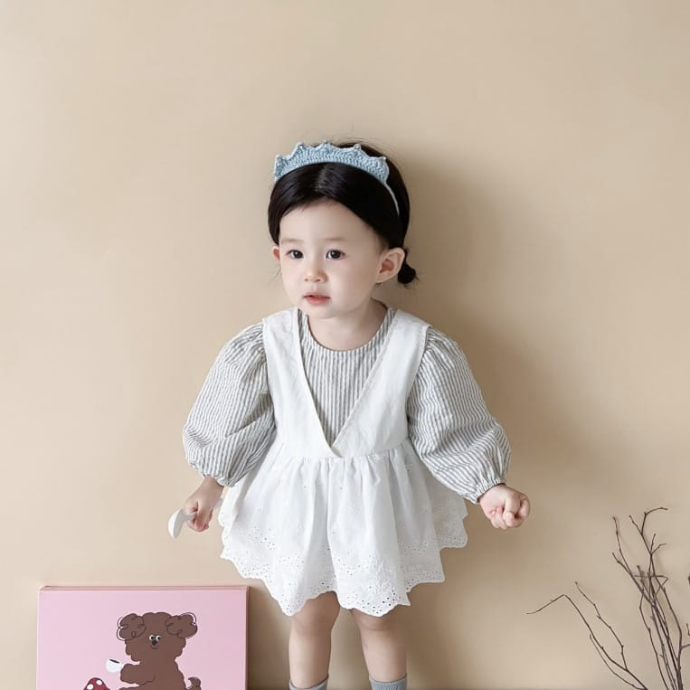 Reve Kid - Korean Baby Fashion - #babylifestyle - Bustier One-piece Set