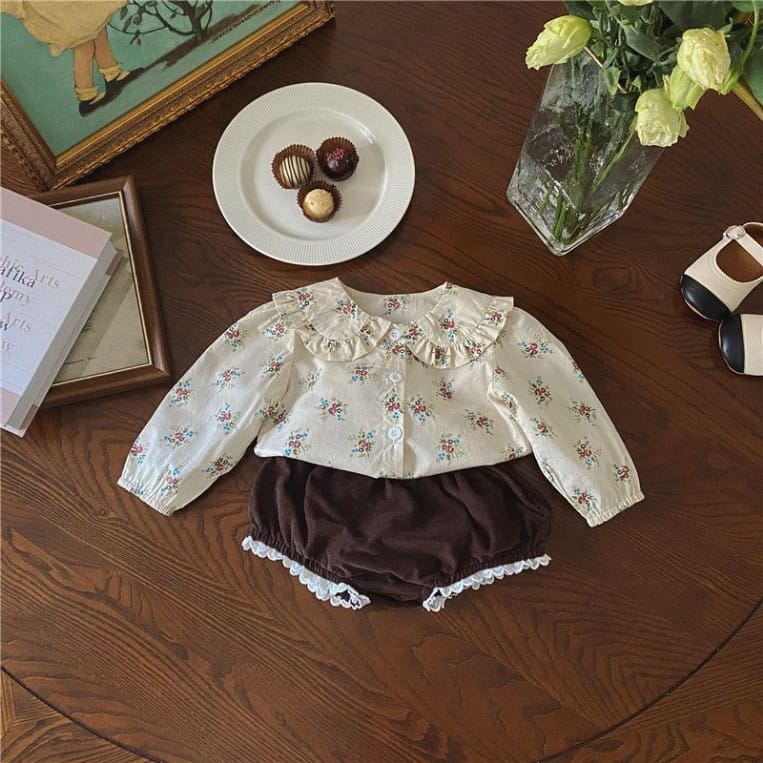 Reve Kid - Korean Baby Fashion - #babylifestyle - Natural Flower Blouse Set - 3