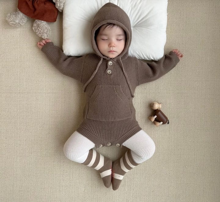 Reve Kid - Korean Baby Fashion - #babylifestyle - Peanut Hoody Bodysuit - 3