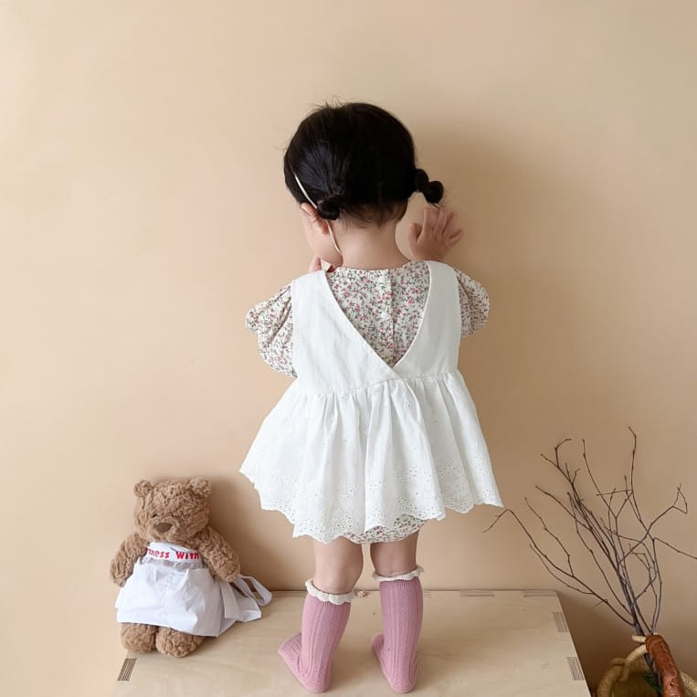 Reve Kid - Korean Baby Fashion - #babyoninstagram - Bustier One-piece Set - 2