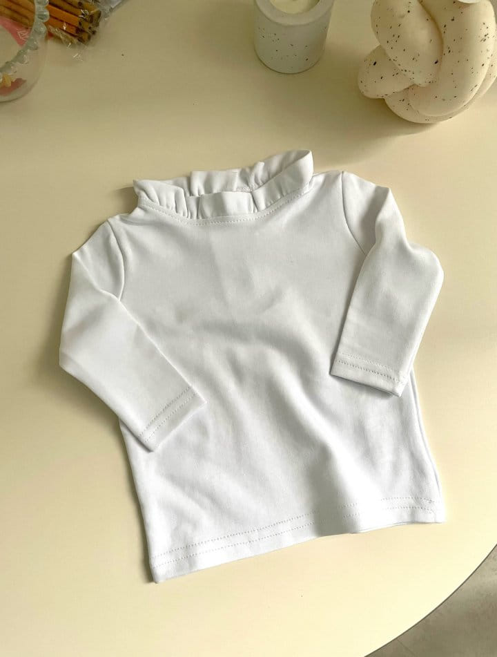 Reve Kid - Korean Baby Fashion - #babyootd - Bebe Frill Neck Tee - 3