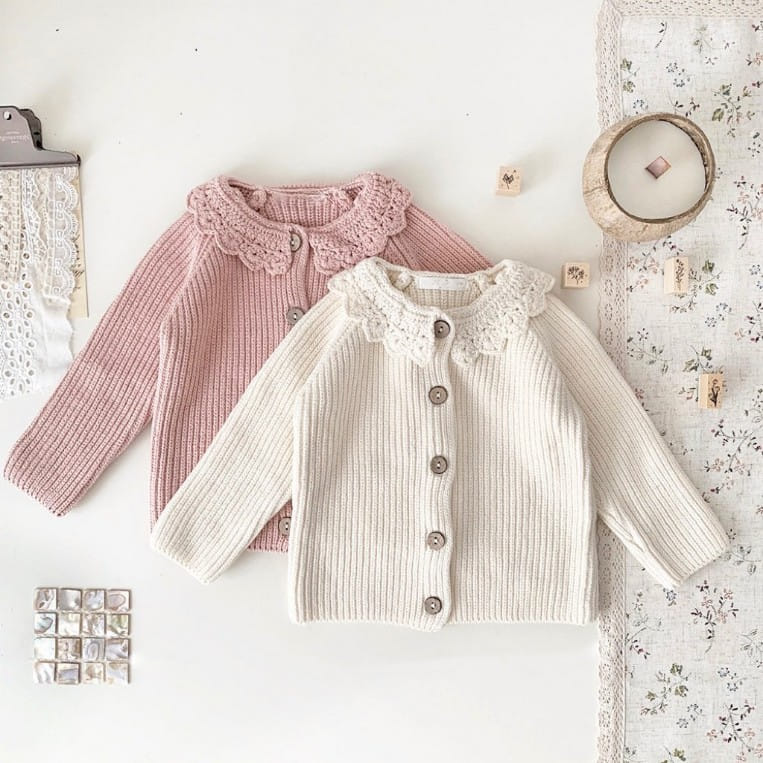 Reve Kid - Korean Baby Fashion - #babyoutfit - Frill Cardigan