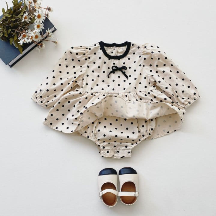 Reve Kid - Korean Baby Fashion - #babyoutfit - Bebe Dot One-piece Bodysuit - 3