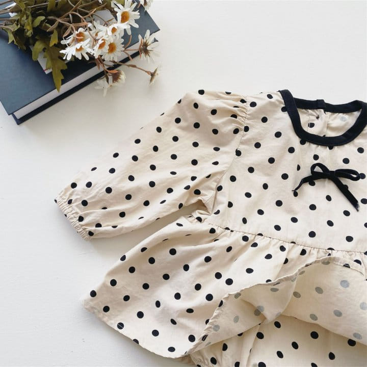 Reve Kid - Korean Baby Fashion - #babyoutfit - Bebe Dot One-piece Bodysuit - 4