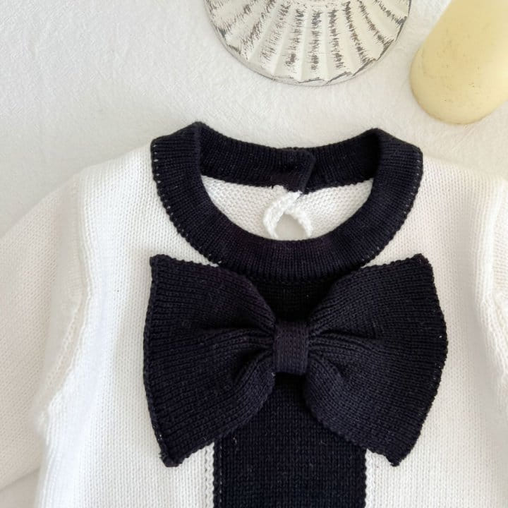 Reve Kid - Korean Baby Fashion - #babyoutfit - Knit Ribon Bodysuit - 2