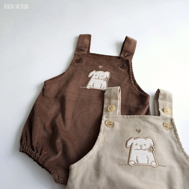 Saerobin - Korean Baby Fashion - #babyboutiqueclothing - Puppy Dungarees Bodysuit - 8