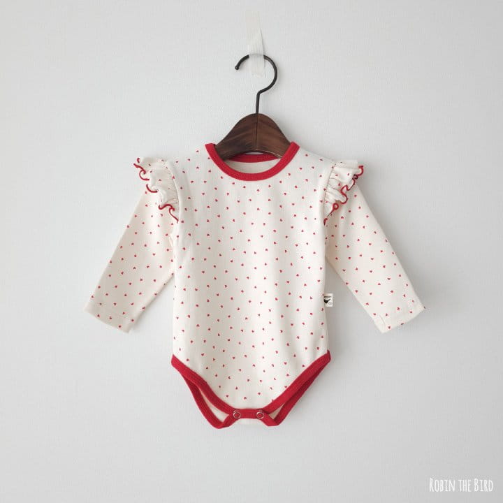 Saerobin - Korean Baby Fashion - #babyclothing - Heart Frill Bodysuit