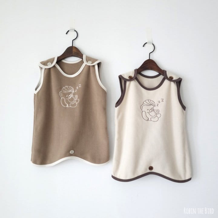 Saerobin - Korean Baby Fashion - #babyfashion - Fleece Bear Sleep Vest - 5