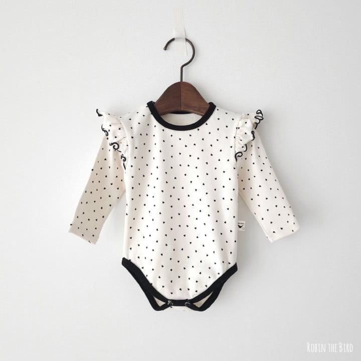 Saerobin - Korean Baby Fashion - #babyfashion - Heart Frill Bodysuit - 2