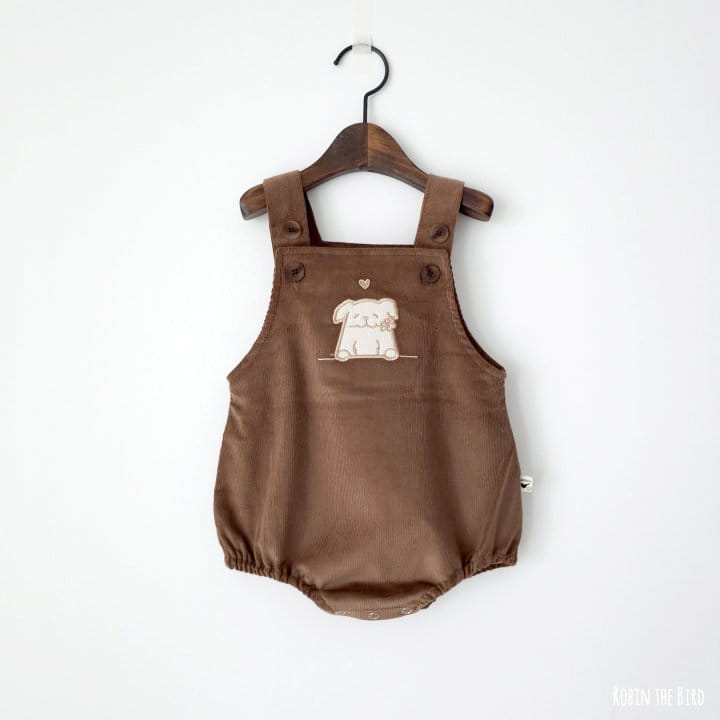 Saerobin - Korean Baby Fashion - #babyoutfit - Puppy Dungarees Bodysuit - 2