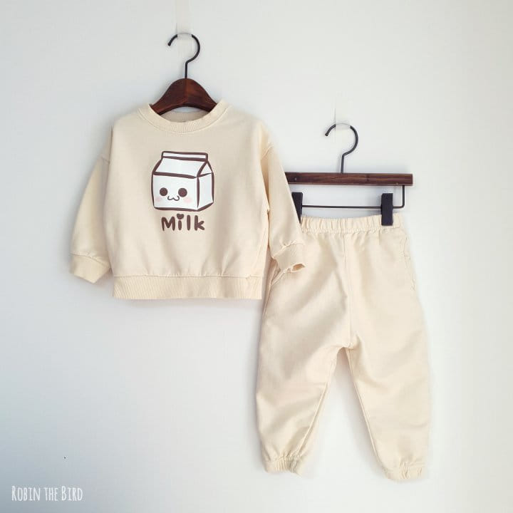 Saerobin - Korean Children Fashion - #discoveringself - Milk Sweatshirt Set