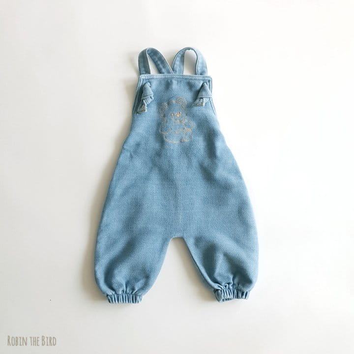 Saerobin - Korean Children Fashion - #kidzfashiontrend - Bear Emboridery Dungarees Pants - 2