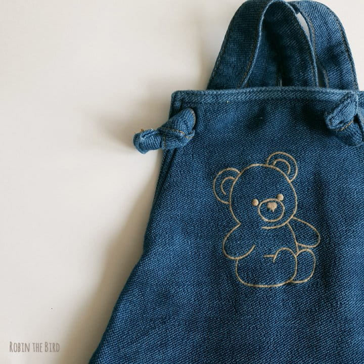 Saerobin - Korean Children Fashion - #Kfashion4kids - Bear Emboridery Dungarees Pants - 4