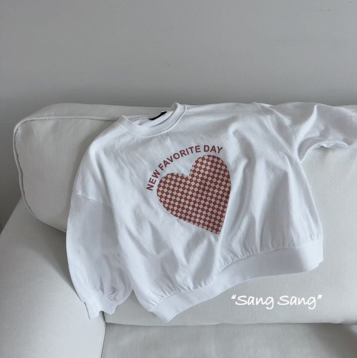 Sang Sang - Korean Children Fashion - #kidsshorts - Heart Sweatshirt - 2