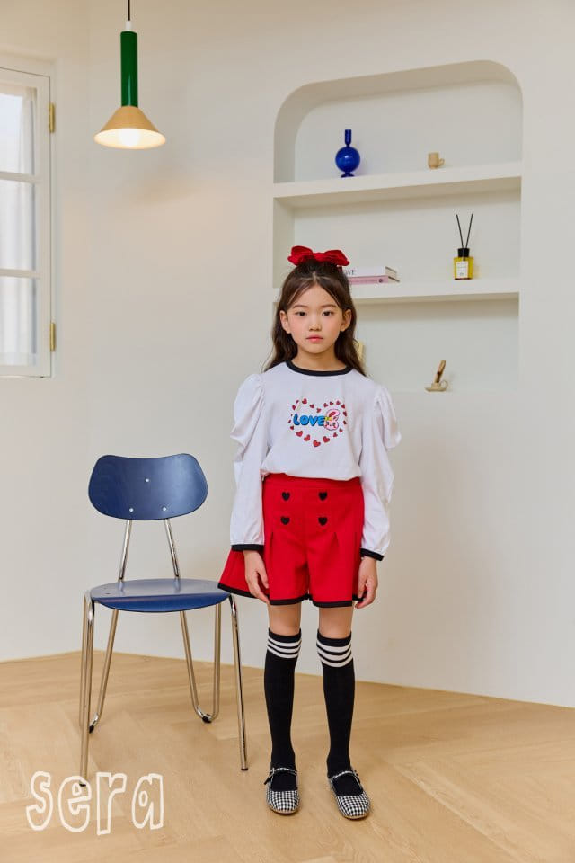 Sera - Korean Children Fashion - #Kfashion4kids - Heart Wrinkle Skirt pants - 2