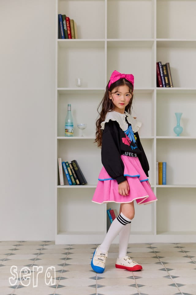 Sera - Korean Children Fashion - #childofig - Frill Collar Ribbon Sweatshirt - 3