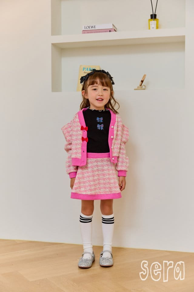 Sera - Korean Children Fashion - #childofig - Ribbon Check Cardigan - 6