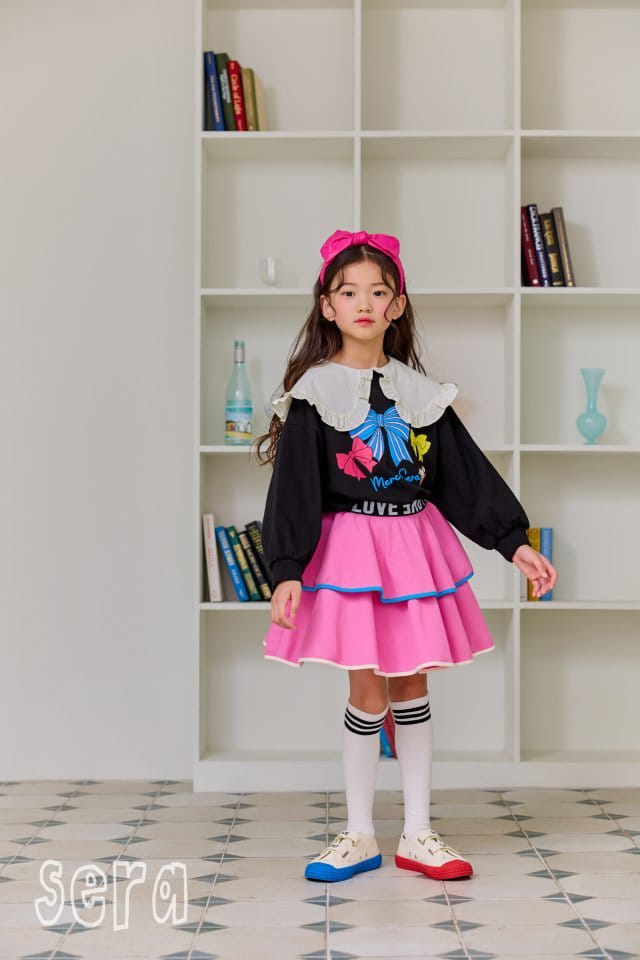 Sera - Korean Children Fashion - #childofig - Frill Collar Ribbon Sweatshirt - 4