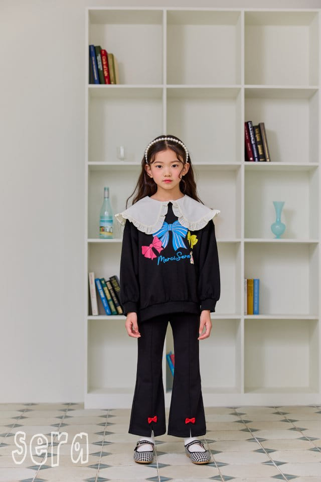 Sera - Korean Children Fashion - #designkidswear - Frill Collar Ribbon Sweatshirt - 5