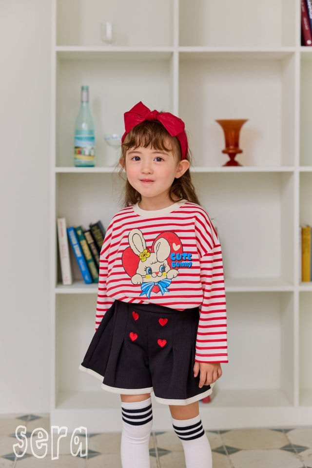 Sera - Korean Children Fashion - #discoveringself - Heart Stripes Tee