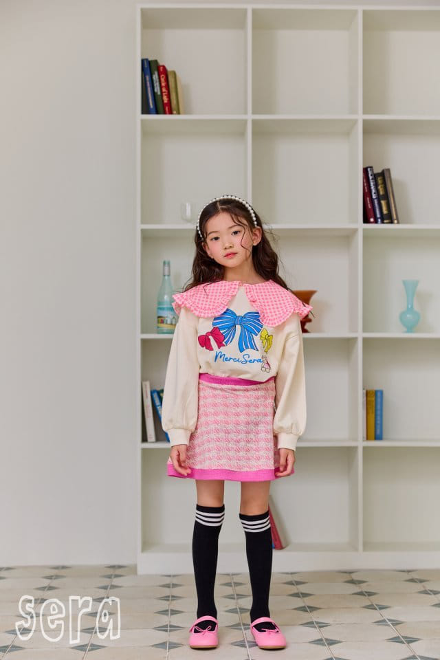 Sera - Korean Children Fashion - #fashionkids - Frill Collar Ribbon Sweatshirt - 7