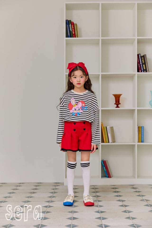 Sera - Korean Children Fashion - #fashionkids - Heart Stripes Tee - 2