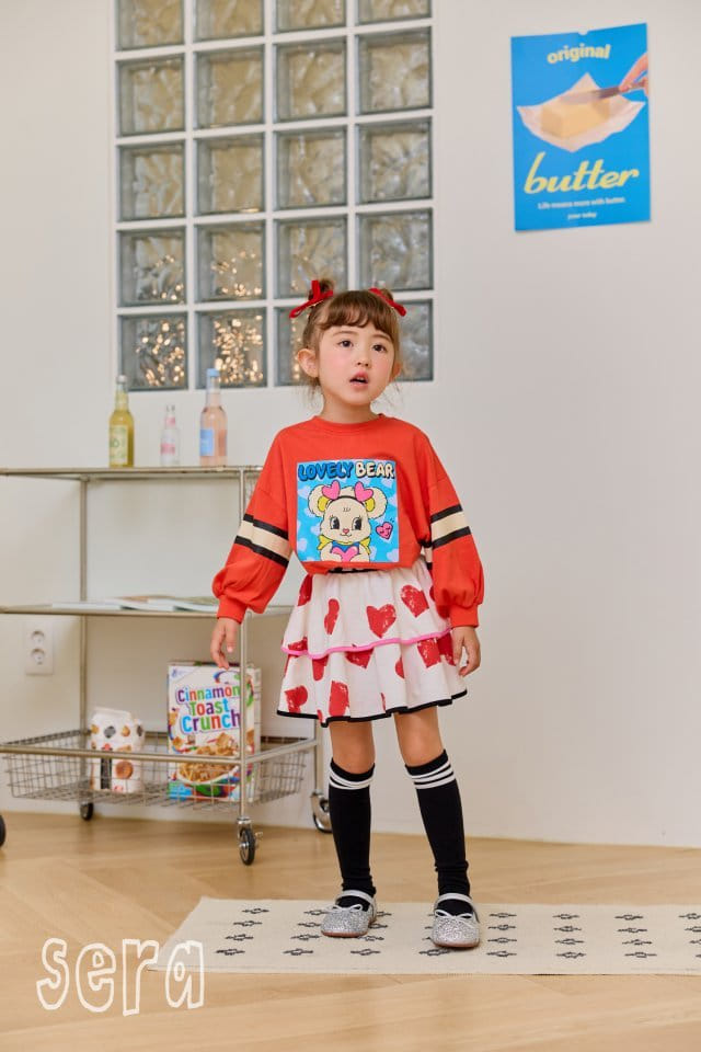 Sera - Korean Children Fashion - #kidsshorts - Bear Sleeves Point Sweatshirt - 7