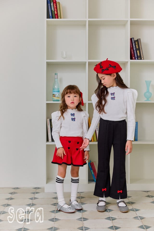 Sera - Korean Children Fashion - #kidsstore - Red Ribbon Pants - 4