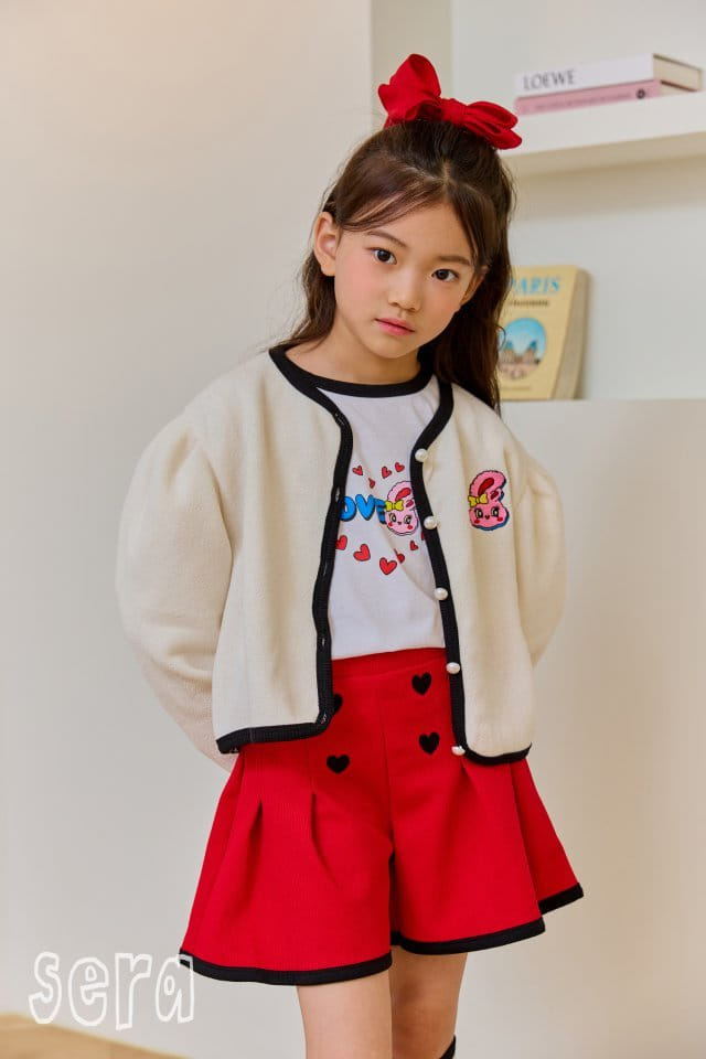 Sera - Korean Children Fashion - #kidzfashiontrend - Heart Wrinkle Skirt pants