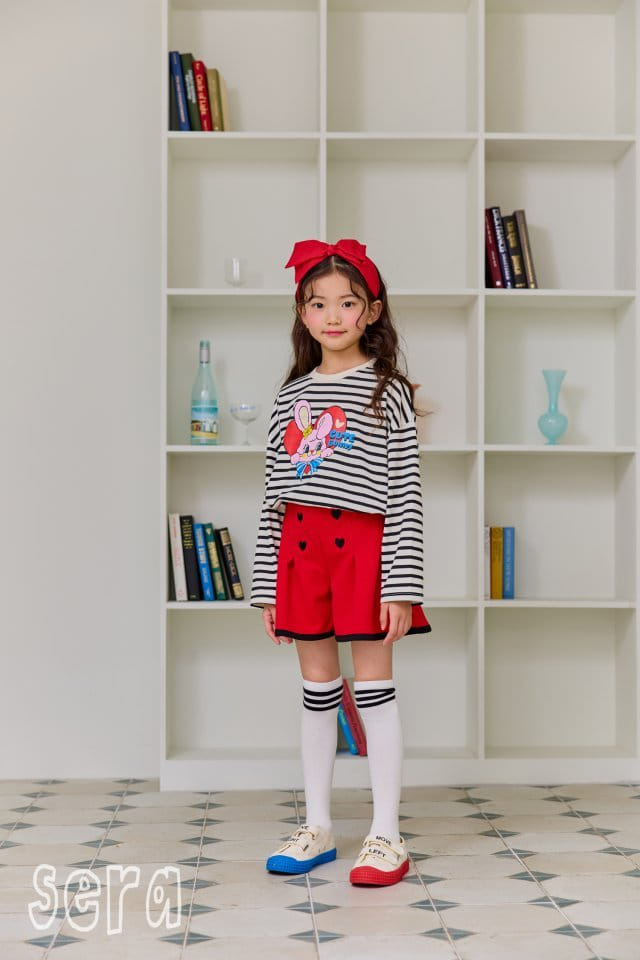 Sera - Korean Children Fashion - #kidzfashiontrend - Heart Stripes Tee - 5