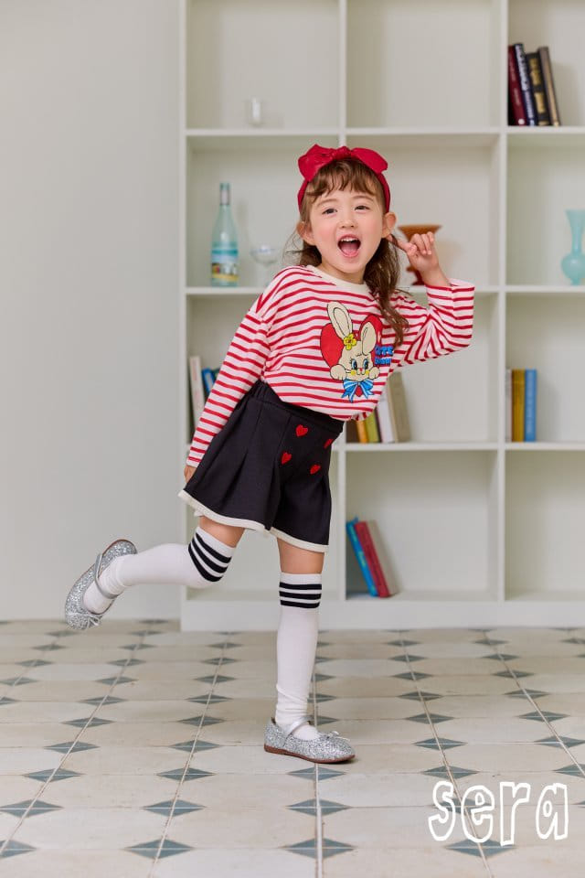 Sera - Korean Children Fashion - #littlefashionista - Heart Stripes Tee - 7