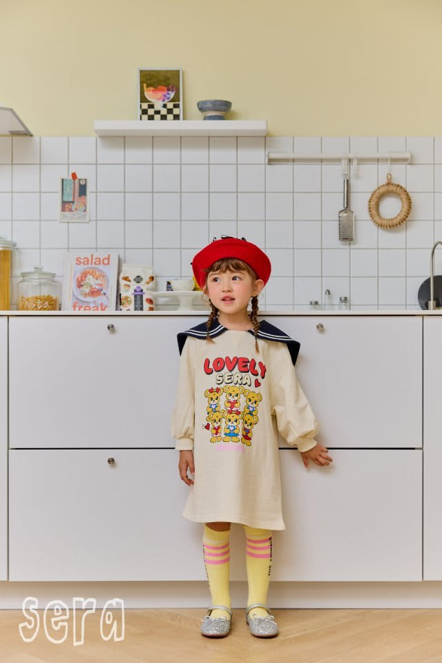 Sera - Korean Children Fashion - #magicofchildhood - Sailor Collar Bear One-piece - 8