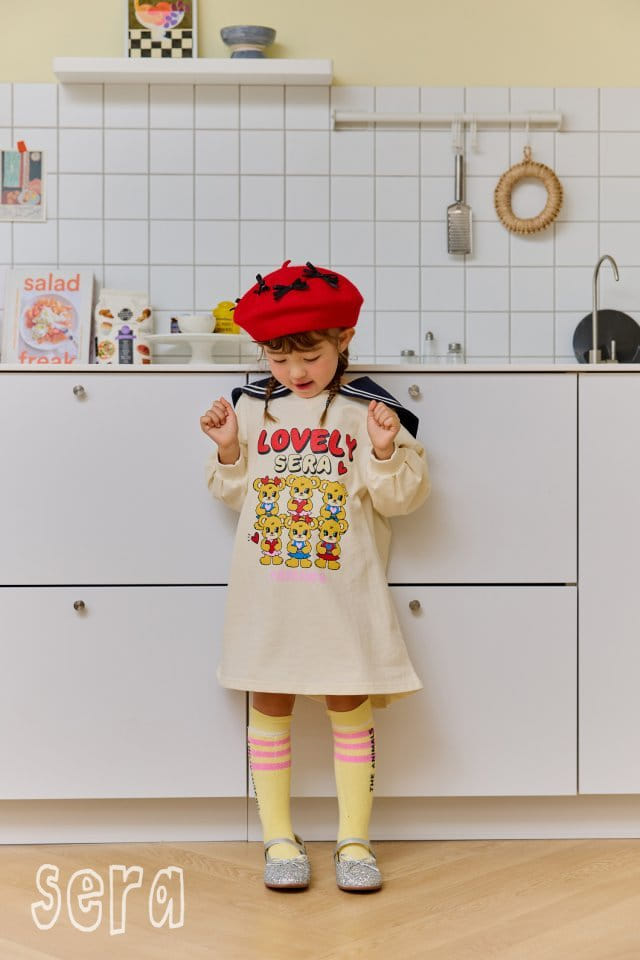 Sera - Korean Children Fashion - #minifashionista - Sailor Collar Bear One-piece - 9