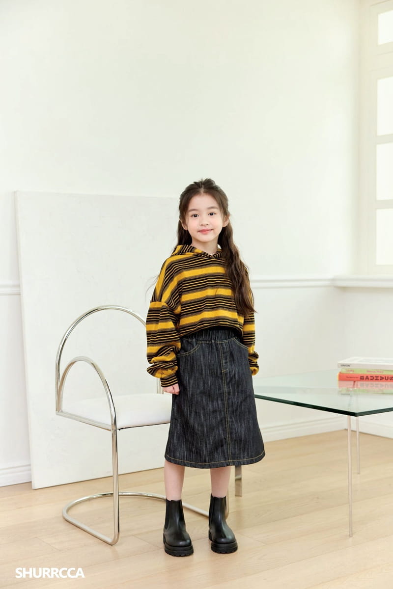 Shurrcca - Korean Children Fashion - #childofig - Rough Denim Skirt - 2