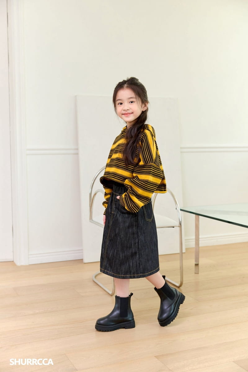 Shurrcca - Korean Children Fashion - #childofig - Rough Denim Skirt - 3