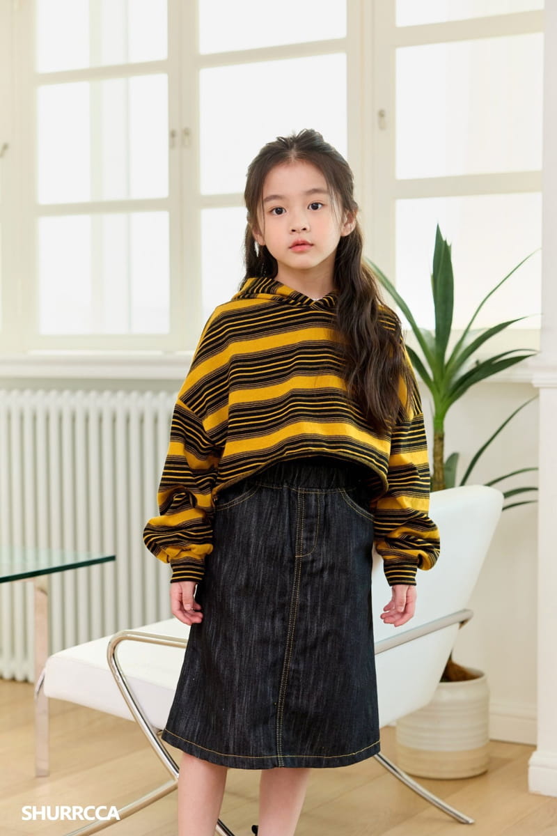 Shurrcca - Korean Children Fashion - #childofig - Rough Denim Skirt - 4