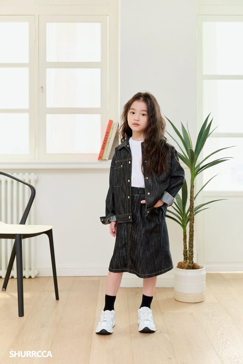 Shurrcca - Korean Children Fashion - #designkidswear - Rough Denim Skirt - 5