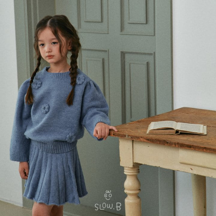 Slow B - Korean Children Fashion - #kidsstore - Flower Knit Set UP - 6