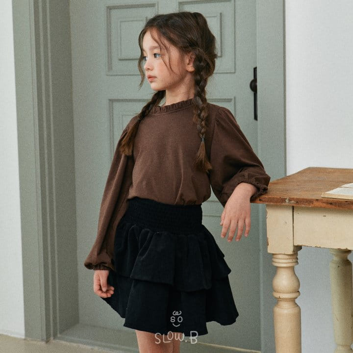 Slow B - Korean Children Fashion - #kidzfashiontrend - Smocked Cancan Skirt - 8