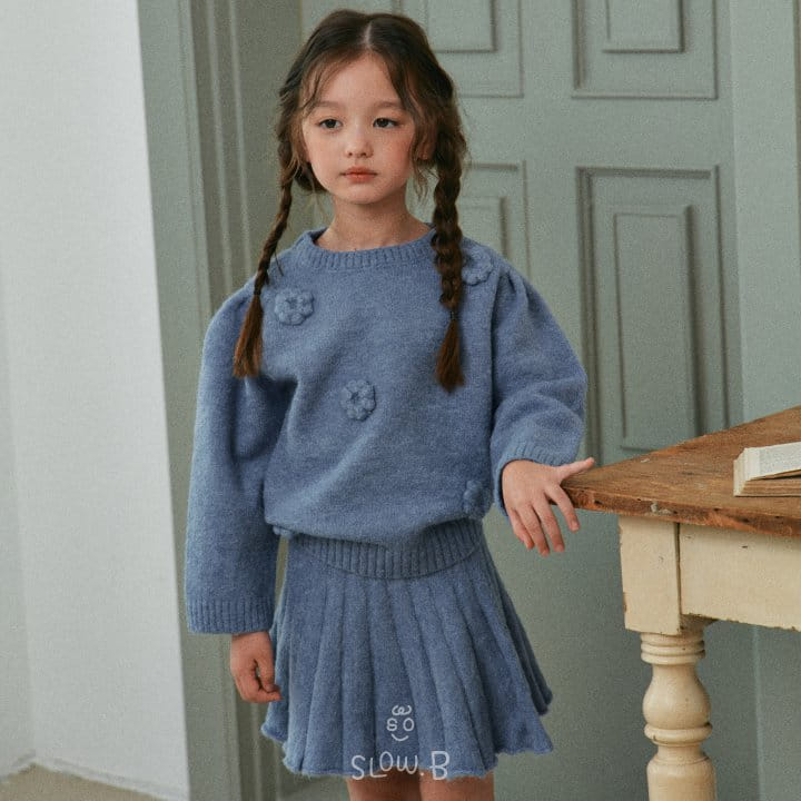 Slow B - Korean Children Fashion - #kidzfashiontrend - Flower Knit Set UP - 7