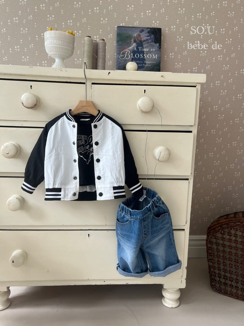 So U - Korean Baby Fashion - #babyclothing - Bebe Baseball Jacket - 4