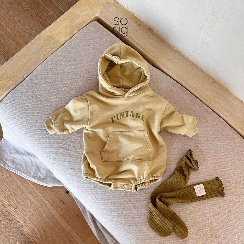 Song - Korean Baby Fashion - #babyfashion - Vintage Hoody Bodysuit - 4