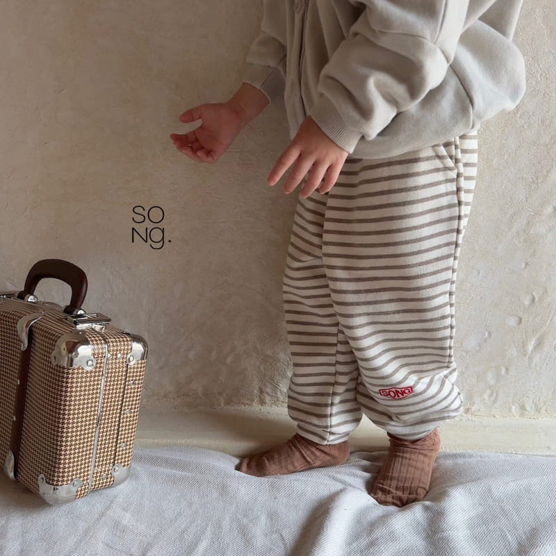 Song - Korean Children Fashion - #designkidswear - Stripes Embroidery Pants - 6