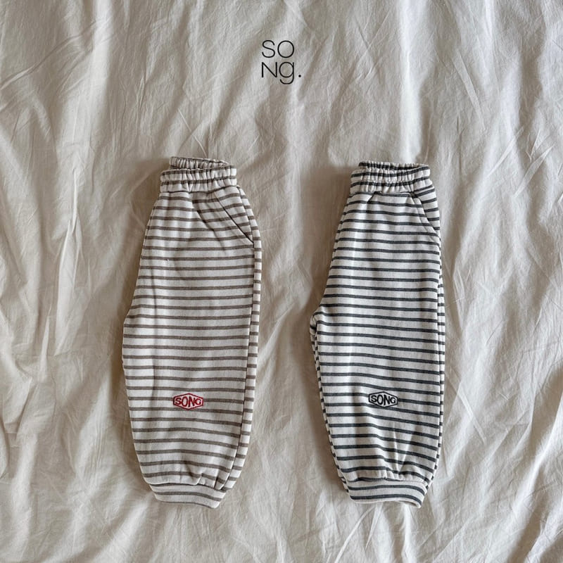 Song - Korean Children Fashion - #todddlerfashion - Stripes Embroidery Pants