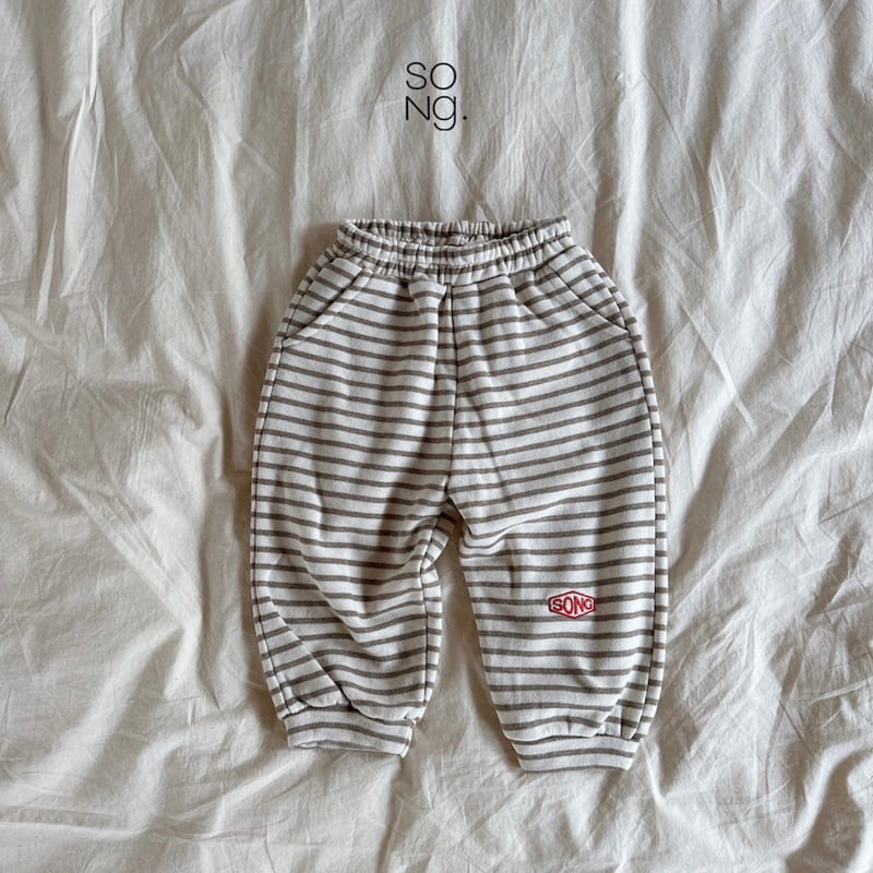 Song - Korean Children Fashion - #toddlerclothing - Stripes Embroidery Pants - 2