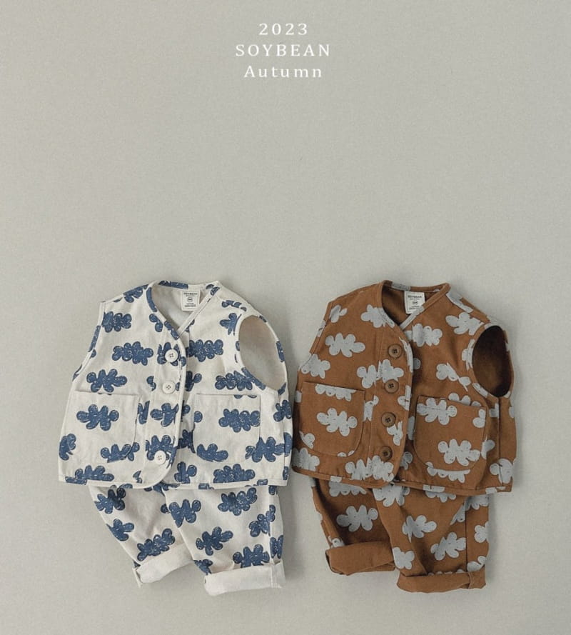 Soybean - Korean Children Fashion - #Kfashion4kids - Cloud Letter Top Bottom Set - 12